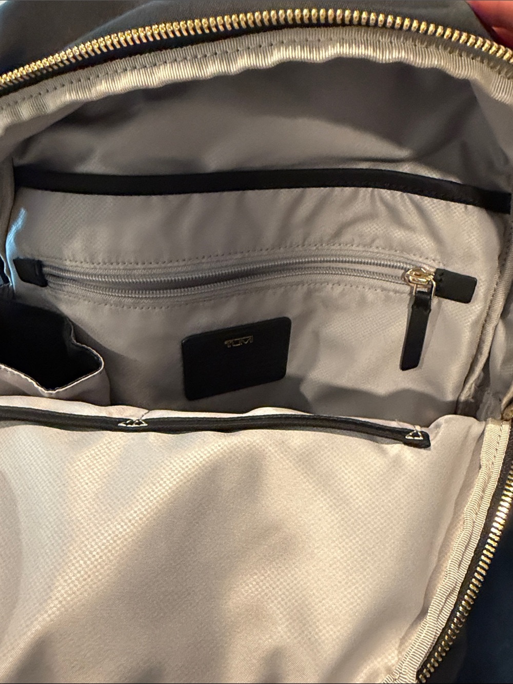 Tumi Black Nylon Backpack with Gold Accents - Picture 6 of 9